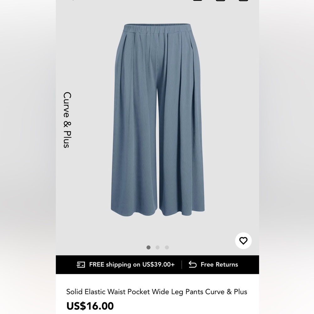 Blue wide leg pants